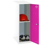 Simon Rack Taquillas Vestuario Pequeña, 915x400x500 mm, Amario Metalico Pequeño, Incluye Llave, Blanco/Rosa - Simonlocker