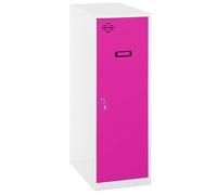 Simon Rack Taquillas Vestuario Pequeña, 915x400x500 mm, Amario Metalico Pequeño, Incluye Llave, Blanco/Rosa - Simonlocker