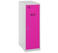 Simon Rack Taquillas Vestuario Pequeña, 915x400x500 mm, Amario Metalico Pequeño, Incluye Llave, Gris/Rosa - Simonlocker