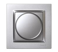 SIMON - Regulador Luz LED, Interruptor para Regular la Intensidad de Luz, Táctil, Serie Simon 10, Fácil de Instalar, Incluye Marco, Tapa y Mecanismo, Apto para Interiores, Color Aluminio
