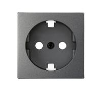 SIMON - Tapa Base de Enchufe Schuko con Toma Tierra, Serie 82 Concept, Compatible con las Series 75, 31, 82 y 88, Efecto Mate Antihuellas, Color Titanio