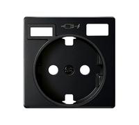 SIMON - Tapa Base de Enchufe Schuko, Serie 82 Concept, 2 USB C+A, Compatible con las Series 75, 31, 82 y 88, Efecto Mate Antihuellas, Color Negro