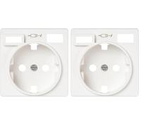 SIMON - Tapa Base de Enchufe Schuko, Serie 82 Concept, 2 USB C+A, Compatible con las Series 75, 31, 82 y 88, Efecto Mate Antihuellas, Color Blanco (Paquete de 2)