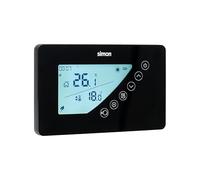 Simon - Termostato Digital Programable Semanal, Modos Ahorro y Confort, Compatible con Calefacción y Aire Acondicionado, Pantalla LCD Retroiluminada, Instalación en Superficie, Color Negro