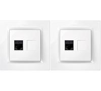 SIMON - Toma RJ45 Cat 5e, Enchufe de Empotrar, Conector de Cable Ethernet, Enchufe de Parerd Empotrable, Serie Simon 10, Fácil de Instalar, Incluye Marco, Tapa y Mecanismo, Color Blanco (Paquete de 2)