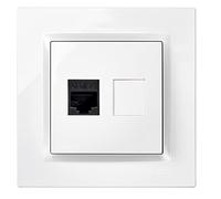 SIMON - Toma RJ45 Cat 5e, Enchufe de Empotrar, Conector de Cable Ethernet, Enchufe de Parerd Empotrable, Serie Simon 10, Fácil de Instalar, Incluye Marco, Tapa y Mecanismo, Color Blanco
