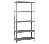 SimonRack Estanteria Metalica 5 Baldas Ajustables, 100 kg de Punto Flexión, 2000x1000x300 mm, Con Tornillos, Estantería Almacenaje, Gris - Comfort