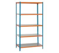 Simonclick Estantería metálica (Al x An x Pr: 180 x 90 x 40 cm, Capacidad de carga por balda: 180 kg, Número de baldas: 5 ud., Inserción,...