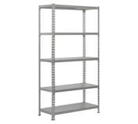 Simonclick Estantería metálica (Al x An x Pr: 180 x 90 x 50 cm, Capacidad de carga por balda: 180 kg, Número de baldas: 5 ud., Inserción,...