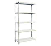 Simonclick Estantería metálica Megaplus (Al x An x Pr: 200 x 120 x 40 cm, Capacidad de carga por balda: 200 kg, Número de baldas: 5 ud., Inserción,...