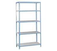 Simon Rack Estanterias Metalicas, 1800x800x300 mm, 5 Baldas de Metal, 180 kg de Punto Flexión, Estanterias Almacenaje, Azul/Galva - Simonclick