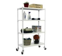 Simonclick Estantería metálica Mobile (Al x An x Pr: 157,5 x 90 x 30 cm, Número de baldas: 4 ud., Inserción, Blanco)