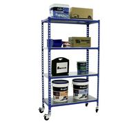 Simonclick Estantería metálica Mobile (Al x An x Pr: 157,5 x 90 x 40 cm, Número de baldas: 4 ud., Inserción, Azul)