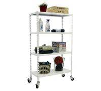 Simonclick Estantería metálica Mobile (Al x An x Pr: 157,5 x 90 x 40 cm, Número de baldas: 4 ud., Inserción, Blanco)
