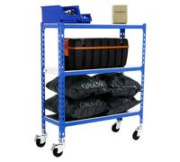 Simonclick Estantería metálica Mobile Plus (Al x An x Pr: 97,5 x 100 x 30 cm, Número de baldas: 3 ud., Inserción, Azul)
