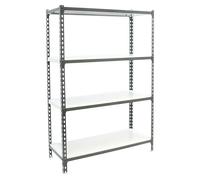 Simonclick Estantería metálica Plus (Al x An x Pr: 150 x 100 x 30 cm, Capacidad de carga por balda: 180 kg, Número de baldas: 4 ud., Inserción,...