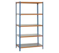 Simonclick Estantería metálica Plus (Al x An x Pr: 200 x 100 x 30 cm, Capacidad de carga por balda: 180 kg, Número de baldas: 5 ud., Inserción,...