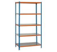 Simonclick Estantería metálica Plus (Al x An x Pr: 200 x 100 x 50 cm, Capacidad de carga por balda: 180 kg, Número de baldas: 5 ud., Inserción,...