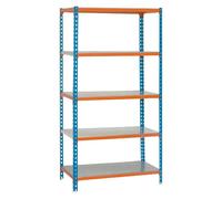 Simonrack Estantería metálica 5 baldas ajustables 200 kg punto flexión 2000x1100x500mm Sin tornillos