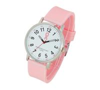 Simone Chic Reloj para enfermeras, profesionales médicos y estudiantes, con segundero y esfera fácil de leer, indicador de hora y segundo árabe, correa de silicona con varios colores a elegir, Rosa