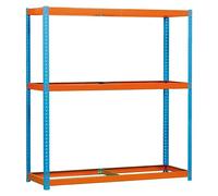 Simonforte Estantería para cargas pesadas (Al x An x Pr: 200 x 180 x 60 cm, Número de baldas: 3 ud., Inserción, Azul/Naranja, Capacidad de carga...