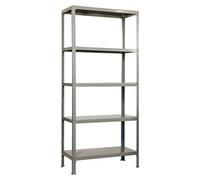 Simonhome Estantería metálica Fileclick Mini (Al x An x Pr: 180 x 80 x 36 cm, Número de baldas: 5 ud., Inserción, Gris)