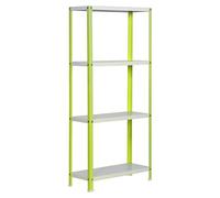 Simonhome Estantería metálica Mini (Al x An x Pr: 160 x 80 x 30 cm, Capacidad de carga por balda: 100 kg, Número de baldas: 4 ud., Atornillado, Verde)