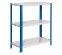Simonhome Estantería metálica Mini (Al x An x Pr: 90 x 80 x 30 cm, Capacidad de carga por balda: 100 kg, Número de baldas: 3 ud., Atornillado, Azul)