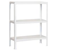 Simonhome Estantería metálica Plus (Al x An x Pr: 90 x 100 x 30 cm, Capacidad de carga por balda: 150 kg, Número de baldas: 3 ud., Inserción, Blanco)