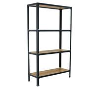 Simonhome Estantería metálica Wood Mini (Al x An x Pr: 160 x 80 x 30 cm, Capacidad de carga por balda: 150 kg, Número de baldas: 4 ud., Inserción,...