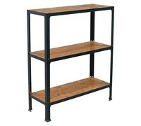 Simonhome Estantería metálica Wood Mini (Al x An x Pr: 90 x 80 x 30 cm, Capacidad de carga por balda: 150 kg, Número de baldas: 3 ud., Inserción,...