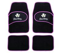 Simoni Racing Alfombras Universal Daisy - Flores Rosadas - 4 Piezas
