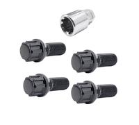 Simoni Racing BRA/40N - Kit de 4 pernos antirrobo para ruedas con llave, 19 mm, M14 x 1,5, longitud 25 mm, color negro