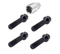 Simoni Racing BRA/70N - Kit de 4 pernos antirrobo para ruedas, llave 17-19, M14 x 1,5, longitud 50 mm, color negro