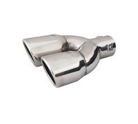 Simoni Racing Cola de Tubo de Escape Deportiva Doble Derecho Redonda/Inclinada Acero Inoxidable - Ø70xL220mm - Montaje ->58mm