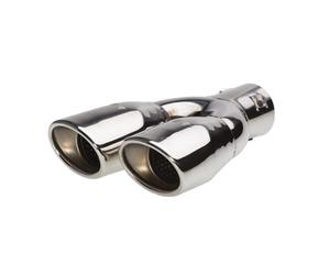 Simoni Racing Cola de Tubo de Escape Deportiva Doble Ovalada/Inclinada Acero Inoxidable - 167x67xL220mm - Montaje 37->57mm - Derecho