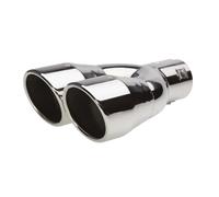 Simoni Racing Cola de Tubo de Escape Deportiva Doble Redonda Acero Inoxidable - Ø90xL242mm - Montaje ->62mm