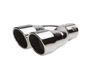 Simoni Racing Cola de Tubo de Escape Deportiva Doble Redonda Acero Inoxidable - Ø90xL242mm - Montaje ->62mm