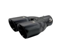 Simoni Racing Cola de Tubo de Escape Deportiva Doble Redonda/Inclinada Acero Inoxidable Negro - Ø2x76xL240mm - Montaje 34-60mm