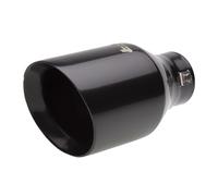 Simoni Racing Cola de Tubo de Escape Deportiva Redonda/Inclinada Acero Inoxidable Negro - Ø115xL210mm - Montaje 38-63mm