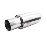 Simoni Racing ESR088 - Silenciador deportivo universal, salida redonda recta, silenciador recto para auto de acero inoxidable, longitud 440 mm