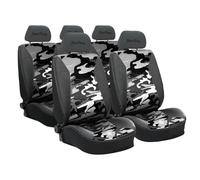 Simoni Racing Juego de Fundas de Asiento Tipo G (Completo) - Blanco Camuflaje - 11 Piezas