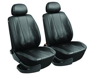 Simoni Racing Juego de Fundas de Asiento Tipo M (Asientos Delanteros) - Cuero Artificial Negro - 6 Piezas