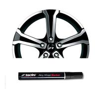 SIMONI RACING M1N - Rotulador Corrector para Llantas de aleación, Marcador para retoques de Ruedas de Coche, Kit de reparación de Llantas de aleación, Color Negro
