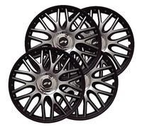 Simoni Racing ORD/16B - Juego de 4 tapacubos universales Orden Black de 16 Pulgadas, tapacubos para Coche, Color Gris y Negro
