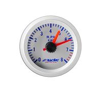 Simoni Racing - /SB tacómetro, 0 - 8000 rpm calibre, fondo plateado