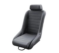 Simoni Racing SRSV - Asiento deportivo clásico, de piel sintética, color negro, respaldo y reposacabezas fijo
