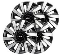 Simoni Racing TEC/15SB - Juego de 4 tapacubos Tecna de 15 Pulgadas, Color Negro y Plateado