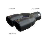 Simoni Racing Terminal De Acero Inoxidable Doble Inclinado Negro Cromado TRX/18N