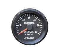 SIMONI RACING TM/BD Black Line 2" Tacómetro 0-6000 RPM para vehículos diésel